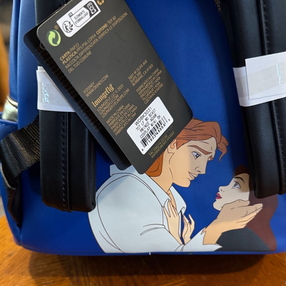 Loungefly Prince Adam (Beauty and the Beast) Backpack with White & Gold Accents - Picture 4 of 5